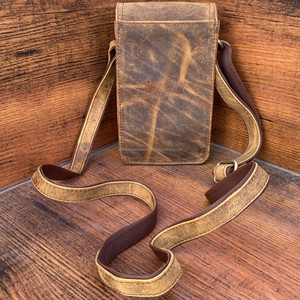 Bolso de hombro de cuero de grano completo personalizado para teléfono móvil, bolso cruzado de cuero de vaca para teléfono, bolsos pequeños prácticos de cuero Natural - Product Image 5