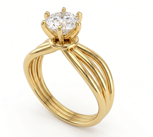 Anillo de Compromiso de Diamantes de Corte Brillante Redondo para Mujer, Estilo Clásico, Diamantes Cultivados en Laboratorio - Product Image 2