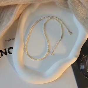 Collier en argent S925 à la mode, avec perle d'amour 3D, chaîne de clavicule, style polyvalent, collier de perle pour bébé, design unique pour femmes - Product Image 3