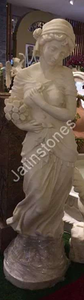 Handcrafted Marble God Statue Asian Style Outdoor Garden Decor Durable <b>Stone</b> Sculpture for Courtyard <b>Landscape</b> Temple - Product Image 3