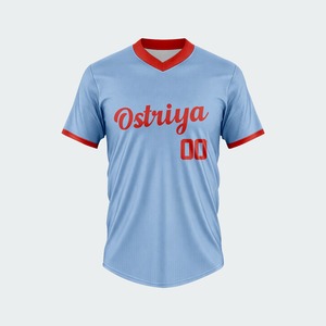 Wholesale Custom Printing Breathable Quick Dry Short V-neck Team Wear Baseball Shirts Best Quality 100% Polyester Heat-Transfer - Product Image 4