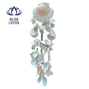Natural Seashell Die Cut Windmill Handmade <b>Beach</b> Style Flower Hanging Craft Home Garden Patio Decor Gifts BLUE LOTUS FARM Model - Product Image 1