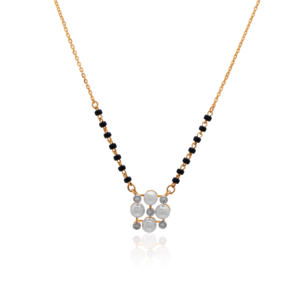 Mangalsutra en diamant naturel de 0,07 ct, certifié IGI, pureté VS-SI, taille brillant rond H-I, provenant de l'exploitation terrestre, bijou traditionnel en or - Product Image 2