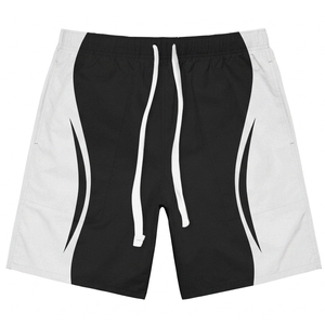 กางเกงขาสั้นผ้าโพลีเอสเตอร์ตาข่ายพรีเมียม 160 GSM สีน้ำเงินชมพู ลายพิมพ์เปลวไฟแบบ Sublimation ดีไซน์แผงต่อผ้า พร้อมโลโก้สั่งทำพิเศษ ทรงสปอร์ต - Product Image 4