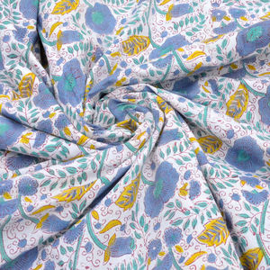 Tela 100% Algodón Suave y Puro con Estampado Floral para Ropa - Túnica India para Vestidos, Cortinas, Ropa de Dormir, Juguetes, Ligera - Product Image 6