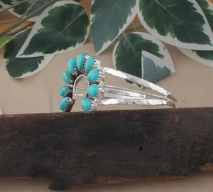 Handmade Turquoise Gemstone Stainless Steel Cuff <b>Bracelet</b> Vintage Geometric Wedding Unisex Jewelry - Product Image 5