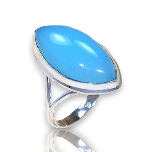 Elegante Anillo de Plata de Ley 925 con Engaste de Bisel en Corte Marquesa, Anillo de Compromiso o Boda con Piedra Preciosa, Joyería Bohemia, Regalo para Ella - Product Image 1