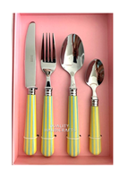 Artisanat de qualité supérieure, ensemble de couverts en acier inoxydable avec manche en résine de luxe, style contemporain, option de logo personnalisé, en stock pour les fêtes et les mariages