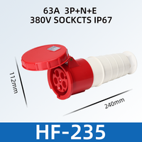 Prise industrielle HFE 63A 5P 380V 400V 415V 5 pôles 5 broches 3P+N+E 63 ampères à montage en surface