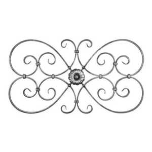 Panel Arquitectónico de Metal Estilo Antiguo con Flor de Lis, Elegante Adorno de Hierro para Puerta o Revestimiento Superior - Product Image 4