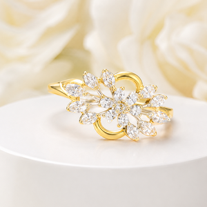 Designer 14K <b>Gold</b> Solitaire <b>Ring</b> with Sparkling Center Stone Bridal Engagement Party Wear Jewelry - Product Image 2