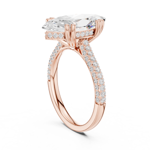 Bague de fiançailles Vinson Project élégante en moissanite taille marquise, style Art Déco, en acier inoxydable plaqué or 14 carats, six griffes - Product Image 2
