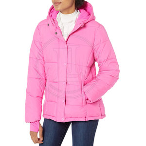 Women's Puffer <b>Jacket</b> Lightweight Winter Outerwear Breathable Nylon Lining Front Logo Warm Comfort Fit Everyday Style Lexpert - Product Image 3