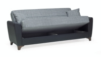 Sofá Cama Seccional Convertible Forza, Moderno con Almacenamiento, Tapicería de Tela Ecológica, 3 Plazas para Sala de Estar de Apartamentos Pequeños