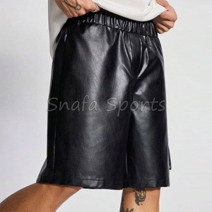 Nouveaux shorts décontractés pour hommes, design vintage personnalisé, 100% cuir, vêtements de sport pour hommes, shorts en cuir à vendre - Product Image 6