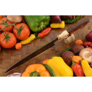 Ahmad Fabric Custom Handmade 13-Inch Damascus Steel Chef <b>Knife</b> with Leather Sheath Beautiful Handle Customizable Supported - Product Image 3