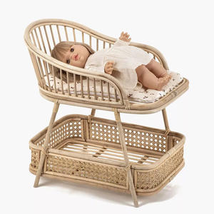 Tables à langer pour poupées miniatures, jouets pas chers pour enfants, vente en gros de tables à langer en rotin pour poupées - Product Image 1