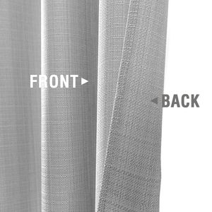 84-Inch <b>Light</b> Grey Linen Textured <b>Window</b> Curtain Set Grommet Top 2 Panels <b>Light</b> Filtering Drapes for Bedroom & Living Room - Product Image 3