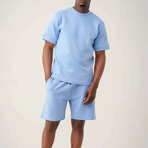 Nouvel ensemble T-shirt et short unisexe en polyester/coton de haute qualité, style vintage, coupe et couture, écologique, pour l'été, personnalisable avec logo vierge pour homme - Product Image 6