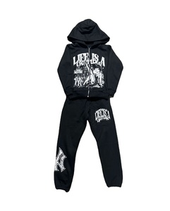 Chándal lavado con ácido personalizado, chándal con cremallera completa, parche bordado desgastado, ropa de calle, conjunto de talla grande con serigrafía para hombre - Product Image 6