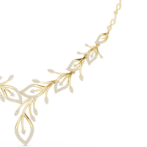 Collier en or jaune 10K Elysian Vine Sparkle avec diamants ronds brillants cultivés en laboratoire, style luxueux - Product Image 3