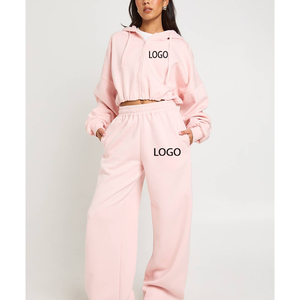 Conjunto Deportivo OEM para Mujer, 2 Piezas, Diseño Sólido, Sexy, con Cierre, Estilo Urbano, Pantalones con Cintura Elástica, Top Corto, Chándal para Correr - Product Image 4