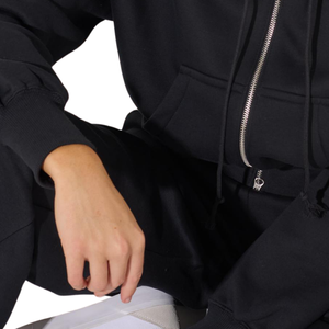 Sudadera con capucha y cremallera completa personalizada para mujer, forro polar, estilo casual urbano, fabricante y proveedor de ropa OEM personalizada - Product Image 5