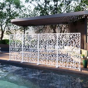 Divisorio Decorativo in Metallo Autoportante per Interni ed Esterni, Altezza 1,8 m, per Balcone e Patio - Product Image 3