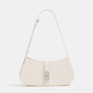 Sac à main élégant en cuir PU blanc avec logo personnalisé OEM/ODM, sac sous le bras 2026, sac à bandoulière pour femme au design tendance, logo personnalisé - Product Image 1