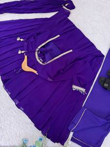 ชุดเดรสผ้าจอร์เจตต์เทียมพรีเมียม ปักเลื่อม 9 มม. แขนลูกไม้ประดับมุก ด้านหลังแบบแฟนซี ชอลี ผ้าฝ้ายเนื้อนุ่มด้านใน - Product Image 4