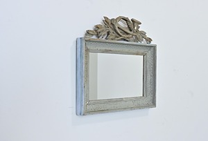 Highest Quality Framed Wood Mirror With <b>Leaf</b> And Lyre Design Shabby Chic <b>Wall</b> <b>Decor</b> - Product Image 1