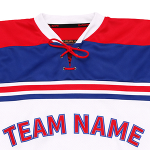 Maillot de hockey sur glace personnalisé |   Col à lacets de style vintage - Personnalisez le nom et le numéro de votre équipe - Vêtements de sport en mesh de qualité supérieure - Product Image 5