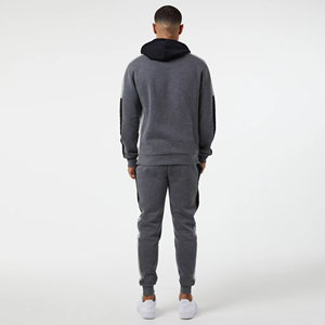 Sudadera con capucha para hombre, con bloques de color, manga larga, informal, con cordón ajustable y bolsillos laterales, para otoño, corte regular - Product Image 4