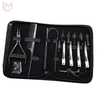 Kit de pinces en acier inoxydable pour extensions capillaires, pinces d'application pour micro-anneaux, pinces de fermeture et d'ouverture pour micro-perles, outil de bouclage pour cheveux, outil de couture