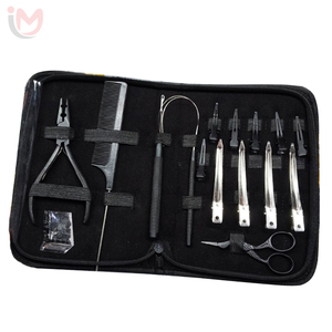 Kit de pinces pour extensions capillaires : Pinces d'application pour micro-anneaux, Pinces de pose et d'ouverture de micro-perles, Outil pour boucles de cheveux, Ciseaux de couture OEM - Product Image 3