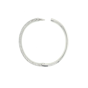 Bracelets tennis pour femmes en alliage de zinc plaqué rhodium avec diamants ronds taille brillant sertis en canal, style vintage - Product Image 2