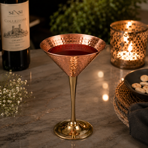 Verre à vin en cuivre fait main, gobelet à pied, tasse à boire en métal poli et lisse, articles de bar de luxe, cadeau pour restaurant, maison, mariage - Product Image 4