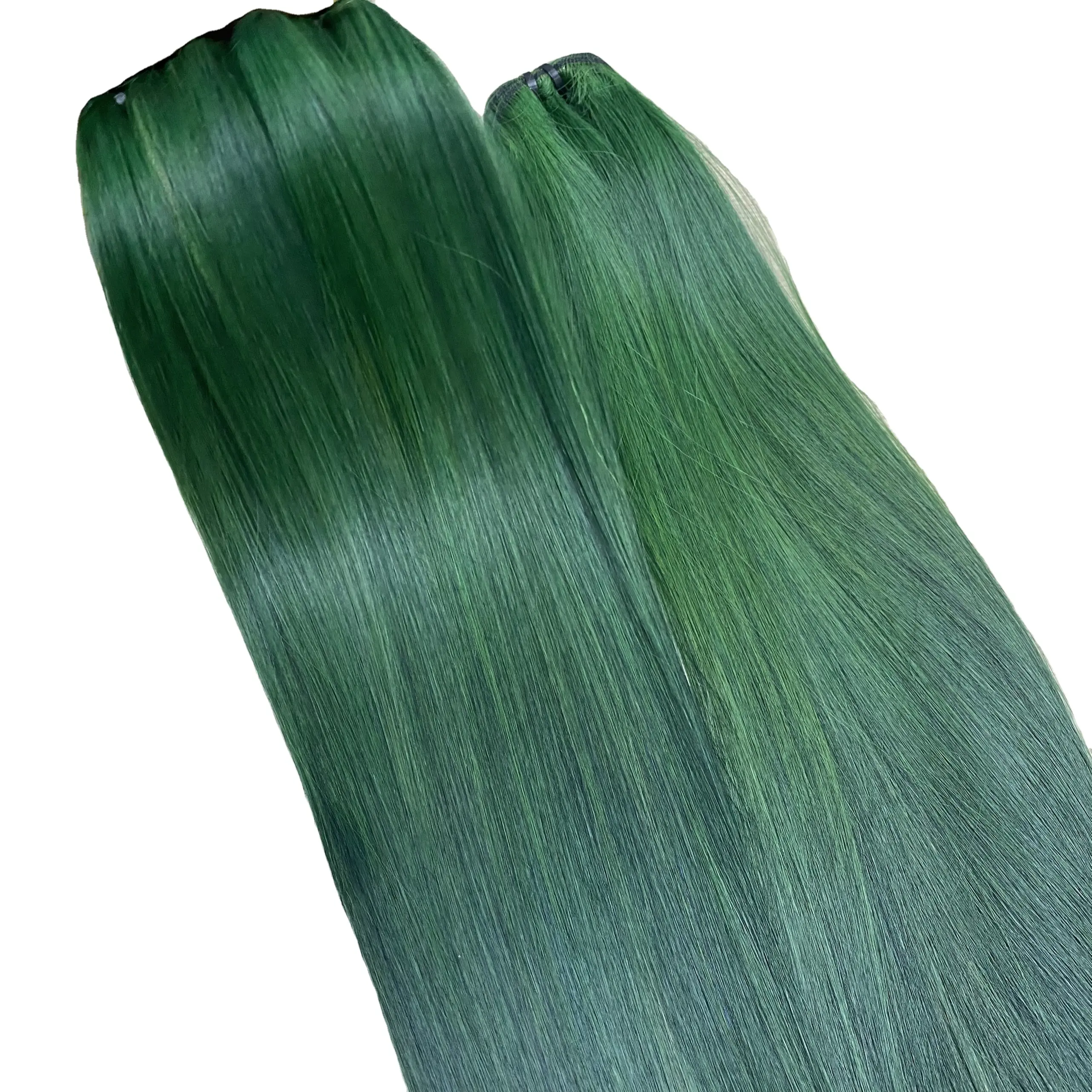 Wholesale Hair Extention 100% Human Hair Double Drawn Green Color 30 inches Vietnamese Hair Extensions