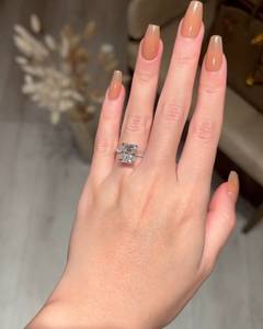 3.5 Carat Radiant Cut Diamond Engagement <b>Ring</b> for Women | Hidden Halo <b>Solitaire</b> Wedding <b>Ring</b> | IGI Certified Gold Luxury Bridal - Product Image 5