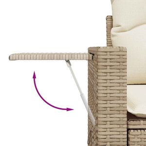 Conjunto de Sofá de Jardín de Tres Plazas en Ratán PE Color Crema Blanco, Esquema de Color Beige - Product Image 5