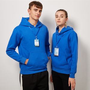 Alta calidad 390gsm 100% algodón Interlock DOBLE TEJIDO Polar forro polar Unisex esencial sólido pulóver sudaderas con capucha para hombres y mujeres - Product Image 2