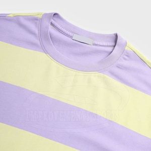 Camiseta de Mujer de Alta Calidad, Oversize, a Rayas, Manga Corta, Cuello Redondo, Corte Holgado, 100% Algodón Tejido, Transpirable, Primavera Verano - Product Image 5