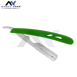 Professional <b>Single</b> Blade Stainless Steel Barber <b>Swing</b> Lock Safety Razor Custom Color Plastic Handle for Men Facial Shaving - Product Image 1