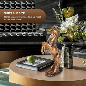 Escultura Decorativa de Caballo Dorado para Mesa, Figura Decorativa para el Hogar, Oficina, Sala de Estar y Decoración de Interiores de Lujo - Product Image 5