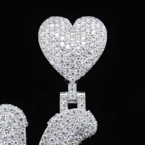 Pendentif personnalisé en moissanite taille brillant rond, double couche, bijoux hip-hop pour cadeau par Pendant by Phoenix Enterprise - Product Image 3