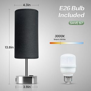 Lampada da Comodino Dimmerabile a 3 Intensità con Porte di Ricarica USB AC, Piccola Lampada da Comodino con Controllo Touch e Porte di Ricarica USB A+C - Product Image 6