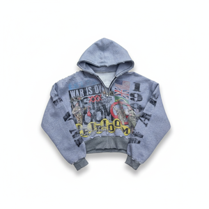 Custom 2026 New Arrival Streetwear Original Design custom printed logo men Hoodie <b>Drop</b>-Shoulder Oversized Cropped Hoodie - Product Image 1