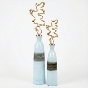 DAANI INTERNATIONAL – Duo de vases de sol modernes à finition premium, sculpturaux, en métal et verre, pour mariage, couleurs personnalisables, pour la maison - Product Image 3