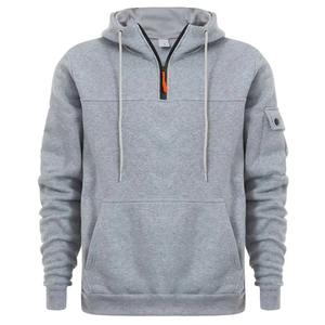 เสื้อสเวตเชิ้ตผู้ชายแบบมีฮู้ดทรงโอเวอร์ไซส์คุณภาพพรีเมียมสั่งทำพิเศษขายส่งสไตล์เรโทรแบบซิปครึ่งตัว เสื้อแจ็คเก็ตมีฮู้ด เสื้อคลุม - Product Image 2