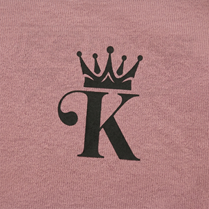 T-shirt rose à col rond et manches courtes pour homme avec logo couronne et bordure contrastante, coupe classique, style streetwear décontracté, tricoté 180 grammes - Product Image 6